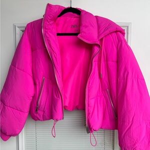 Zara Fuchsia Puffer Jacket